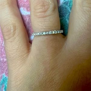 14k White Gold Diamond Band